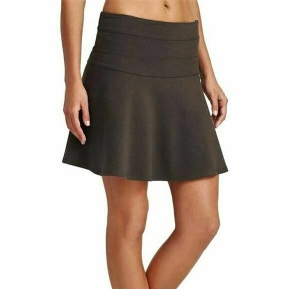 Athleta Gray Black Ponte Twill Skyrose A-Line Skirt Pocket 6 - Picture 2 of 8